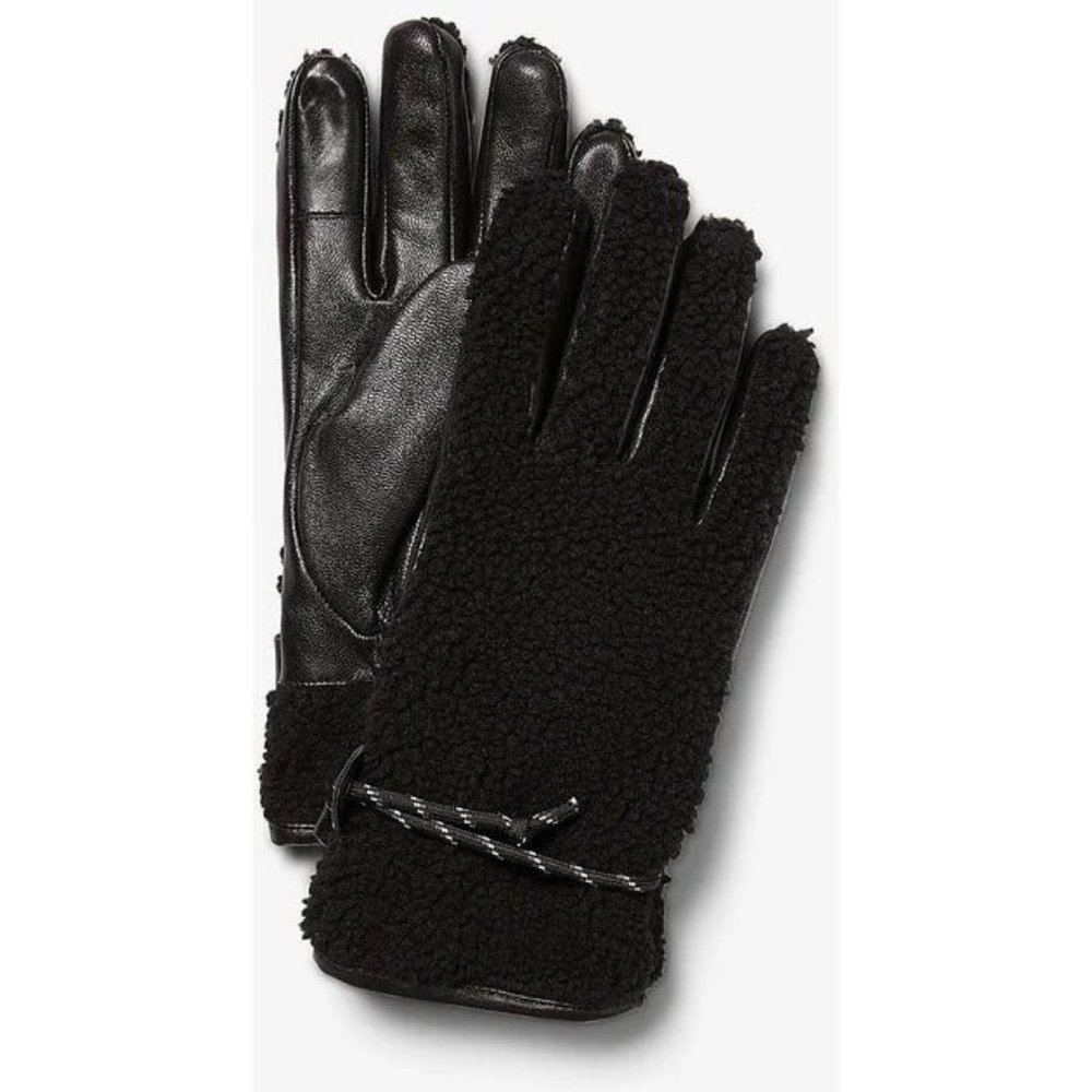 nwt EXPRESS GENUINE LEATHER SHERPA tech gloves